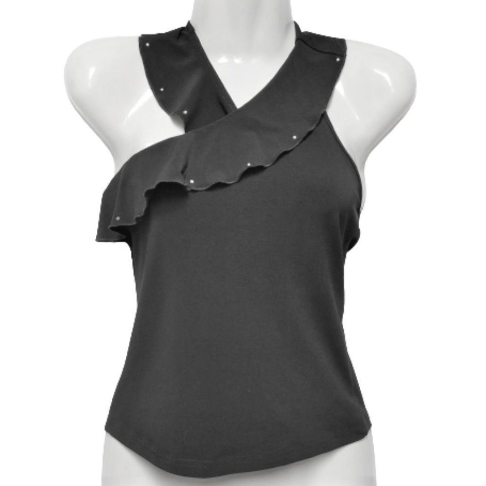 Sexy Halter Neck Black Top with Sequins Size XS/Small